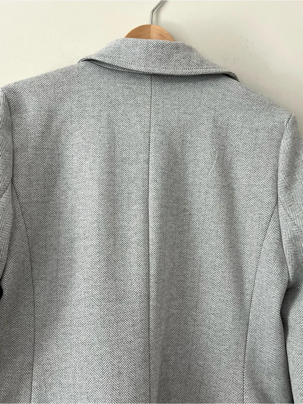 Ann Taylor Grey Herringbone Knit Moto Jacket Size M Transitional corporate Chic